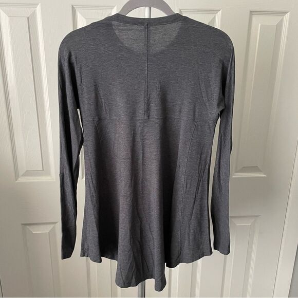 Lululemon athletica Acadia Long Sleeve Heathered Pitch Pima Cotton Tee - Picture 2 of 6
